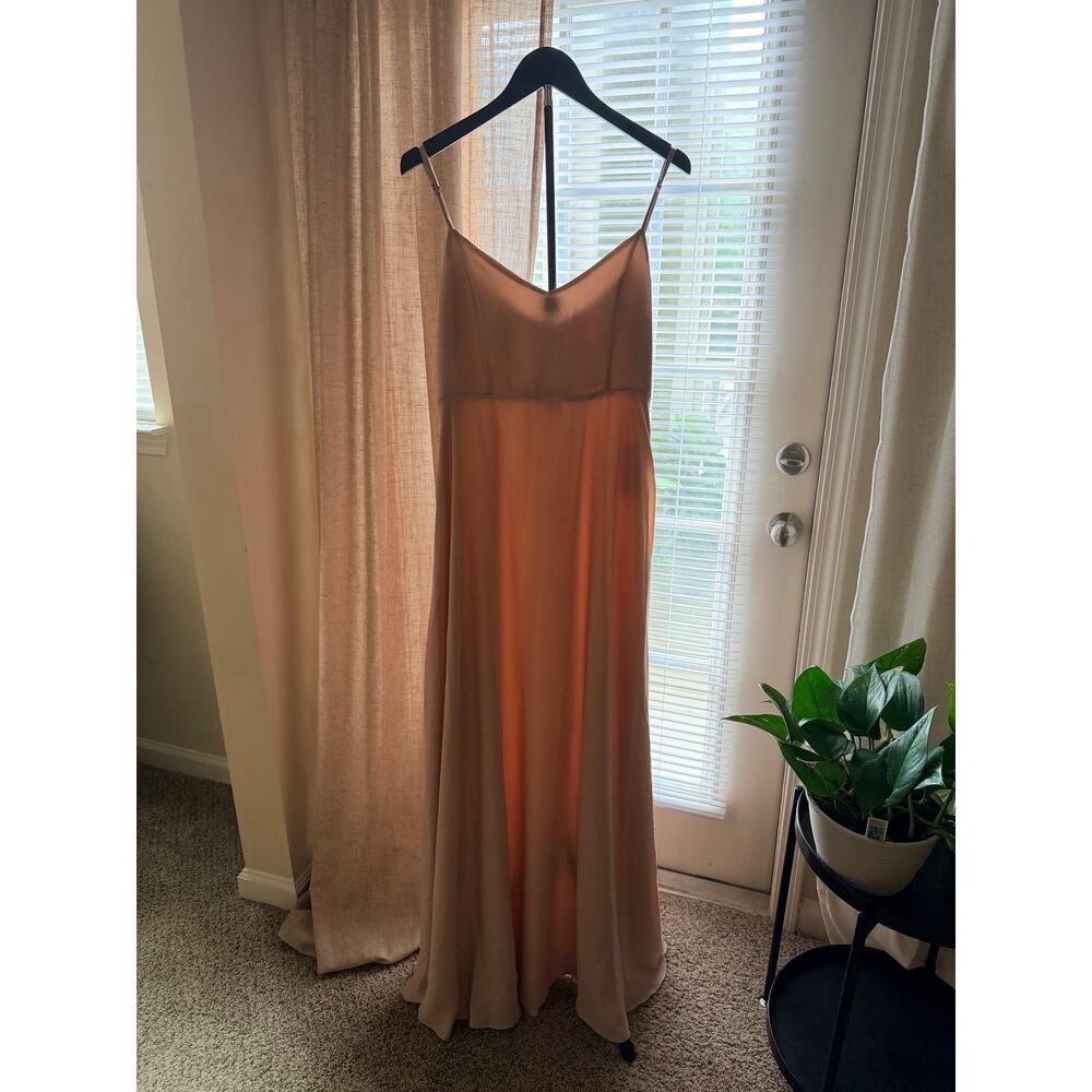 Show Me your MuMu soft pink formal dress empire waist euc L
